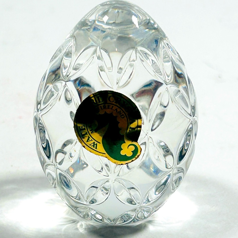 Waterford Crystal EGG Shape Paperweight 1.75"d 2.25"h